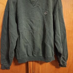 Vintage Champion Men's Forest Green Crewneck Sweater Size Large